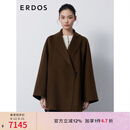 ERDOS 宽松插肩袖青果领复古时髦羊绒双面呢女毛呢大衣 可可 160/84A/M