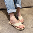 Melissa（梅丽莎）25新款松糕人字拖女凉拖melissa果冻鞋夹脚沙滩拖鞋香香 米黄 跟高4厘米 35.5 35_36码