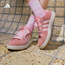 adidas「面包鞋」GRAND COURT BASE 00s休闲低帮板鞋男女阿迪达斯   粉色/清澈粉/汉玉白   38