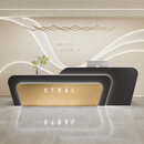 mexueer公司前台接待台现代酒店会所前台收银台柜培训机构医院美容院 黑色的+金色烤漆 600×60×100