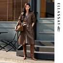 歌力思（ELLASSAY）2025秋季新款羊皮革经典超薄油腊皮优雅气质皮衣女EWE363X00600 焦糖咖 XS
