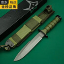 意大利狐狸FOX二代军迷战术户外防身直刀露营刀具一体1095钢2024新款匕首金属学与金属工艺 60°以上 x 9.8cm x 112mm金属学与金属工艺 军绿色 【配K鞘-磨石-伞绳】