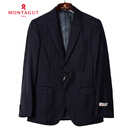 梦特娇正品Montagut/梦特娇2022新款商务休闲西服纯色羊毛男单西服男装 蓝色 S 165/84A