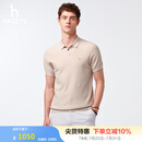 哈吉斯（HAZZYS）男装 夏季【棉/桑蚕丝】polo领短袖针织衫男ABYZD0CAF04 米色BI L （175/96A 48）