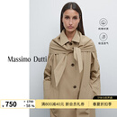 Massimo Dutti折扣升级2025女装英伦风可拆式手帕式围巾设计风衣外套06739993 绿灰色 S