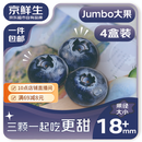京鲜生 国产蓝莓 4盒18mm+装 125g/盒 生鲜水果 源头直发 包邮