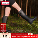 HUNTER雨靴Refined高筒靴金属孔圈防滑防水户外廋腿长筒靴女鞋 黑色/BLK 37