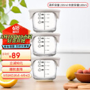 乐扣乐扣（LOCK&LOCK）婴儿耐热玻璃辅食盒宝宝儿童辅食碗可冷冻储存保鲜盒230ML*3暖灰