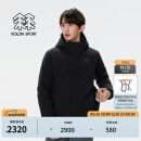 KOLON SPORT/可隆轻量羽绒服 男子户外运动防水防风可拆卸保暖连帽鹅绒服 LHDJ4WNT35-BK 黑色 L (175/96A)