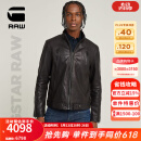 G-STAR RAW25年春季新品男士皮衣外套美式机车全粒羊皮柔软舒适夹克D26109 黑色 L
