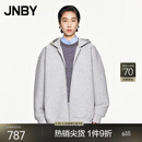 江南布衣（JNBY）【商场同款】24秋冬新品卫衣酷感街头宽松连帽开襟拉链5O8410100 074/浅杂灰 M