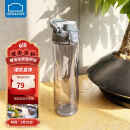 乐扣乐扣（LOCK&LOCK）人鱼线塑料运动水杯夏天便携水壶带刻度提手男女水杯子700ML灰色