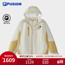 FILA FUSION斐乐潮牌棉服两件套女2025春季新款时尚拼色连帽外套 赭石黄-YE M 165/84A/M