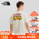 北面（The North Face）短袖T恤男女 美式休闲半袖透气小汽车卡通印花简约 米白色 L /175