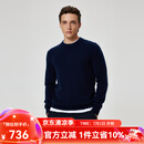 Scofield【山羊绒】男士24年秋季新款简约舒适纯色休闲针织衫毛衣 藏青色 L (175)
