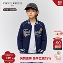 Teenie Weenie Kids小熊童装25新款秋男女童菱形格绗夹克棒球棉服 藏青色 140 cm