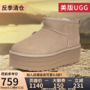 UGG【断码清货JD物流】美版秋女款保暖加厚底迷你短筒雪地靴1135092 SAN-沙色 37