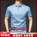 GUYNVERINOT轻奢品牌男士polo衫男桑蚕丝短袖棉珠地夏季商务休闲薄款 天蓝色 天蓝色 S