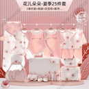 GUYN婴儿衣服夏季婴儿衣服套装初生刚出生宝宝用品满月见面礼物女孩 花儿朵朵夏季25 59cm (适合0-3个月)新生礼/满月礼