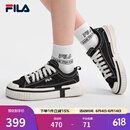 斐乐（FILA）官方LOOP女鞋帆布鞋新款休闲运动鞋小白鞋板鞋断层鞋 黑-BK 37.5