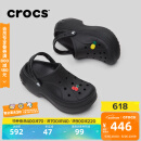 卡骆驰crocs贝拉洞洞鞋沙滩鞋包头女鞋厚底拖鞋|210062 黑色-001(含智必星） 37 (230mm) 38
