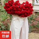 毕业季礼物2025新款多功能玫瑰花束毯盖毯儿童毛毯桑薇轻盈送朋友 暖绵绵-桑薇-红色【轻盈舒适】 直径150cm