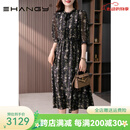 Ehangy轻奢品牌真丝碎花连衣裙女2025年夏季新款显瘦气质桑蚕丝茶歇裙子 碎花 M