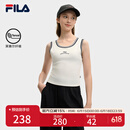 FILA 杨幂同款|斐乐官方女装针织背心2025夏新款时尚简约休闲修身内搭 云菇白-WT M 165/84A/M