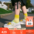 FILAFUSION 斐乐潮牌女鞋【章昊同款】帆布鞋2025新款女运动鞋滑板鞋 奶白/精灵绿-GG 38