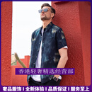 GUYN轻奢品牌男士衬衫男亚麻墨染渐变艺术短袖衬衣夏天薄款透气薄上衣 油墨黑 油墨黑 M