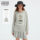 Teenie Weenie【含亚麻】小熊女装2025夏季新款松弛感T恤毛衫套装 浅灰色 S