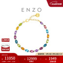 周大福ENZO 彩虹誓约18K金镶多彩宝石钻石手链 EZV8785 17.5cm