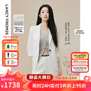 朗姿【王楚然同款】防晒凉感三醋酸双色西装2025年夏季新款薄外套 白色 L