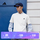 adidas情侣休闲纯棉上衣圆领短袖T恤男女夏季阿迪达斯官方轻运动 米白 M