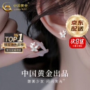 中国黄金（CHINA GOLD）S999足银双蝴蝶耳环女新款耳钉气质饰品520送女朋友生日礼物纪念 京速达*蝴蝶银耳钉【999足银】