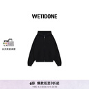 WE11DONE25春夏新品男女同款珍珠LOGO拉链连帽衫简约时尚通勤外套 黑色 L
