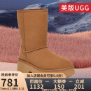 UGG【断码清货JD物流】美版女经典人鱼高跟短靴厚底雪地鞋1158310 CHE-栗色 38