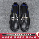 KILLWINNERGD豆豆鞋男纯皮真皮舒适轻便百搭休闲鞋男款2025新款驾车鞋子 黑色 38