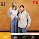 Gap女装碳素软磨抓绒字母logo连帽卫衣外套641221 浅灰 165/84A(M) 亚洲尺码