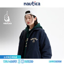 nautica white sail白帆×JAPAN系列 日系中性经典廓形复古教练员厚外套夹克JPJW4403 藏青色41C L
