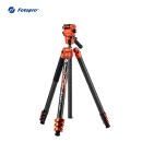 富图宝（Fotopro）飞行一号Max Video碳纤维扳扣设计大管径相机微单摄影摄像视频拍摄液压云台专业相机三脚架 火焰橙