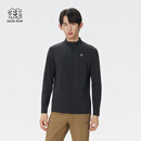KOLON SPORT/可隆户外休闲衣 男子防晒UPF50+接触凉感微拉绒长袖T恤 LHZT5AN045-BK 黑色 2XL 185/104A