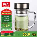 富光双层玻璃杯支持团购定制泡茶杯办公杯带把 大容量男女水杯子580ML