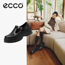 爱步（ECCO）乐福鞋女 英伦风牛皮厚底增高单鞋女 踪迹220763 黑色22076301001 37