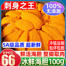 柒岛【销量10万+】新鲜海胆鲜活现剥海胆肉刺身生吃马粪海胆海胆黄 顶配 海胆 净重【100g】60-65块