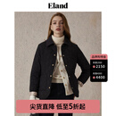 ELAND【三防】衣恋棉服女学院风春日华夫饼绗缝外套2025春季新款 黑色(19)Black S 160