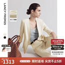 朗姿三醋酸西服外套职业装正装2025年夏季新款气质高级感白色西装 米白色 M