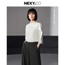 奈蔻【袁泉同款】NEXY.CO/奈蔻商场同款2025年夏新款桑蚕丝套头小衫女 白色 XL