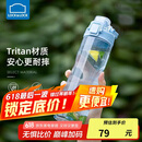 乐扣乐扣（LOCK&LOCK）人鱼线塑料运动水杯夏天便携水壶带刻度提手男女水杯子700ML蓝色