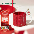 星巴克（Starbucks）红色格纹款马克杯(配搅拌棒)490ml陶瓷杯水杯子生日礼物女
